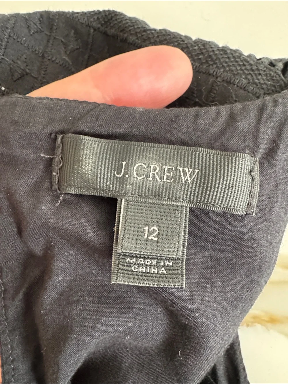 J. Crew Black Mini Shift Dress with Eyelet Detail
